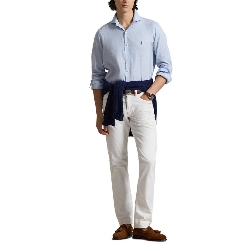 Polo Ralph Lauren Custom Fit Herringbone Linen-Blend Shirt image number 3